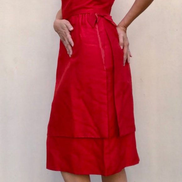 SOLD 1950s red wiggle dress pinup girl pencil - Picture 8 of 9